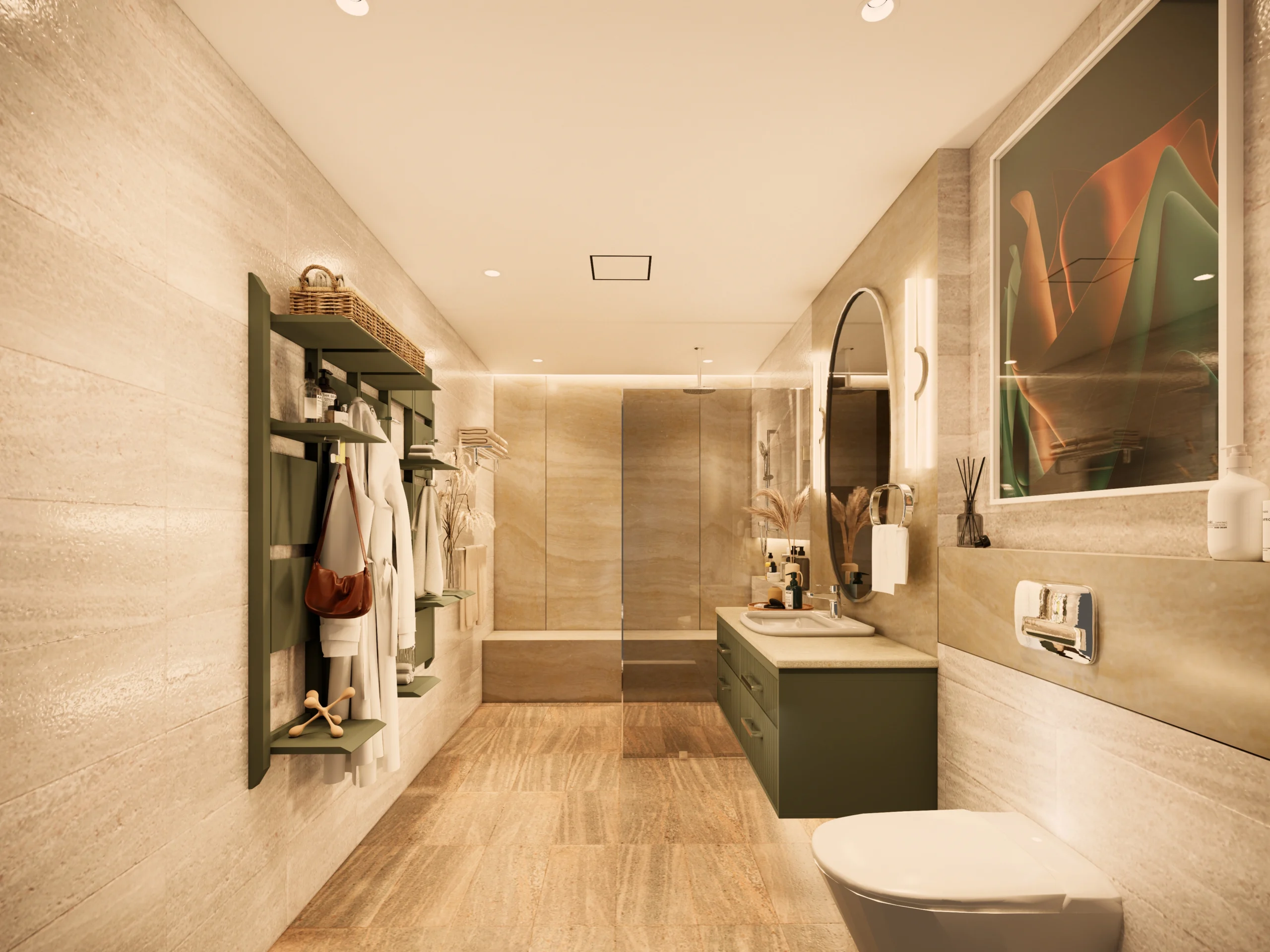 ASDA 2024 APAC Grand Prize Winner_ SereniScape Retreat, a hospitality bathroom design that blends American Standard Loven’s warm curves, Aero-lite’s sleek profile, and customizable storage for a personalized stay experience